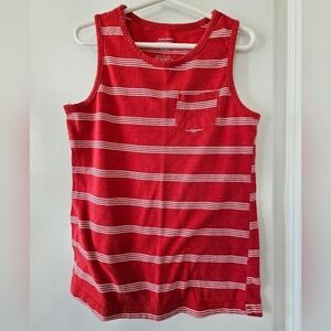 Kids sz7 Jumping Beans Tank Top Essential Striped Sleeveless Shirt Red patriotic